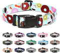Mercano Adjustable Dog Collar - Special Design Patterns, Soft Nylon Comfortable Durable Pet Collar for Small Medium Large Dogs (M, Blue Cookie)
