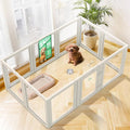 FXW AuraSpace Acrylic Indoor Unleashed Dog Playpen for Puppies and Small Dogs, 24 Inch, 10 Panels, White