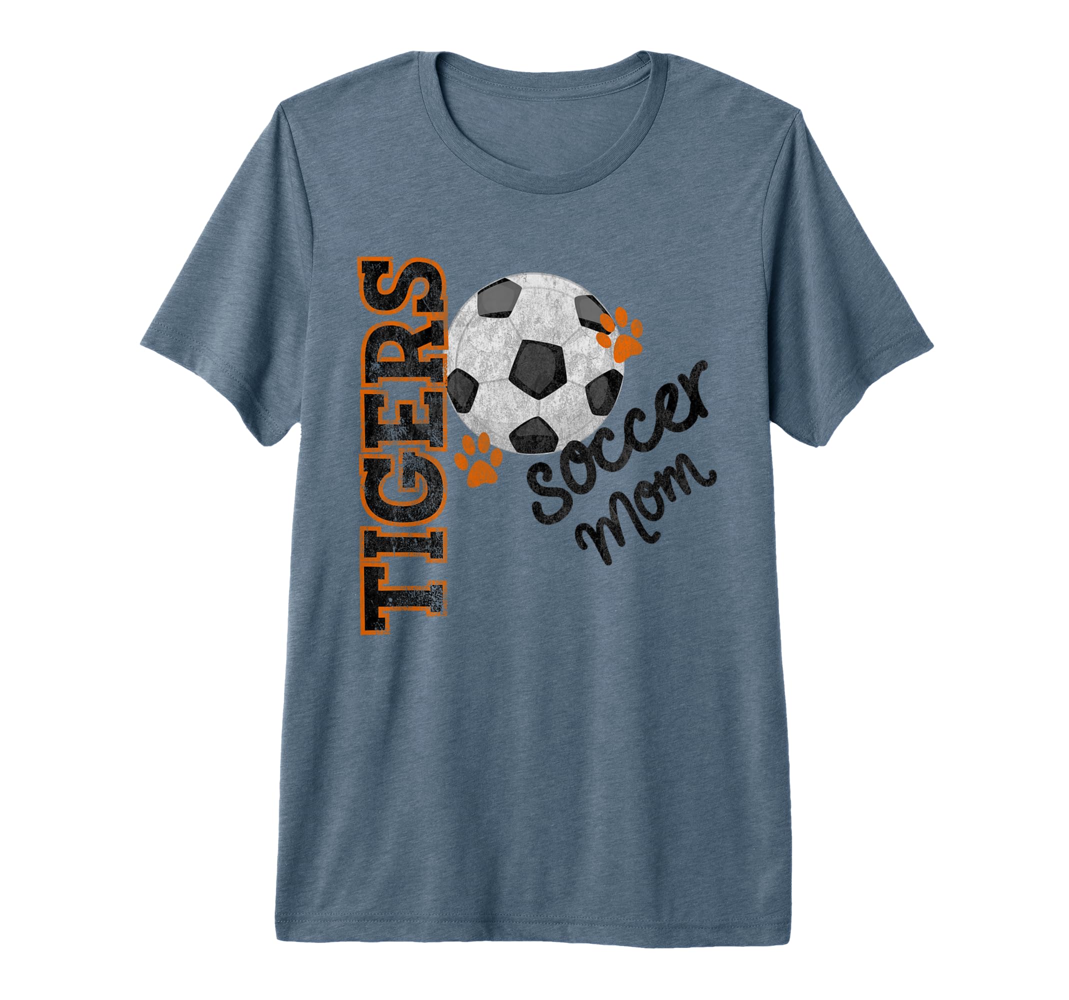 Tigers Soccer Mom Ball Football Mascot Paw T-Shirt - Trendy Graphic Unisex
