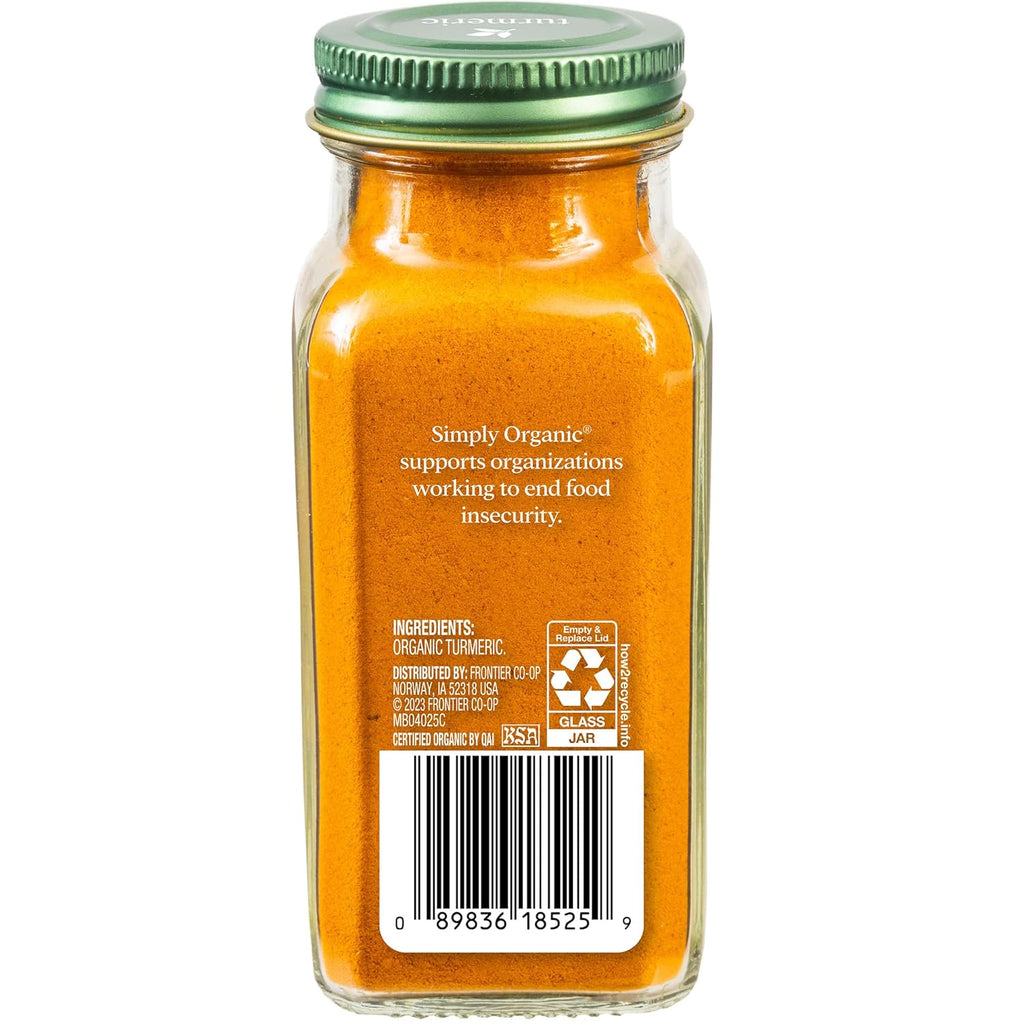 Simply Organic Ground Turmeric Root, 2.38 oz., Pack of 6
