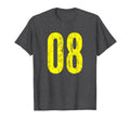 Number 08 Zero Eight Distressed Sport T-Shirt - Novelty Apparel Unisex