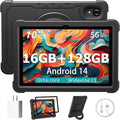 Tablet 10 Inch Android 14 Tablet, 16GB RAM 128GB ROM, 1TB Expansion, Octa-core, Large Capacity Battery, 5MP + 8MP Dual Camera, 5G/2.4G WiFi, Bluetooth 5.0, GPS, Drop-Proof Case - Black (Black)