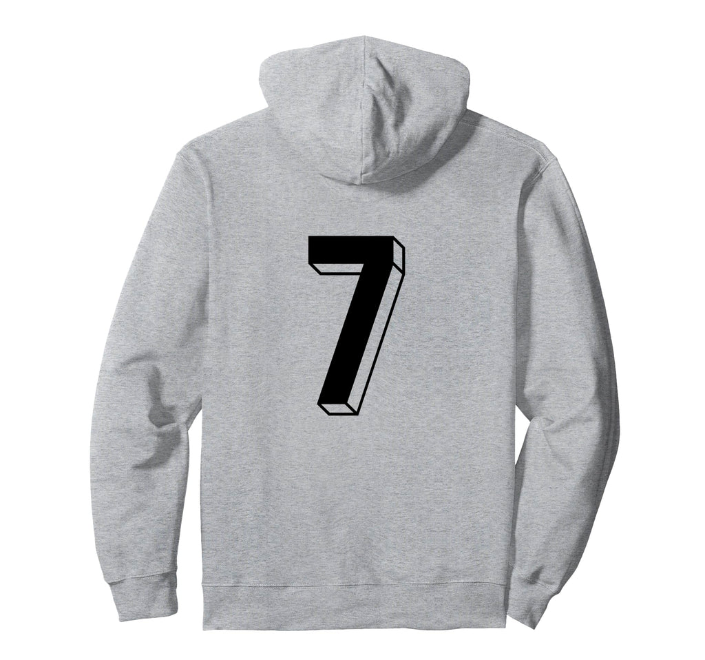 Number 7 Backside 80S 90S Team Jersey Hoodie - Casual Everyday Wear Unisex