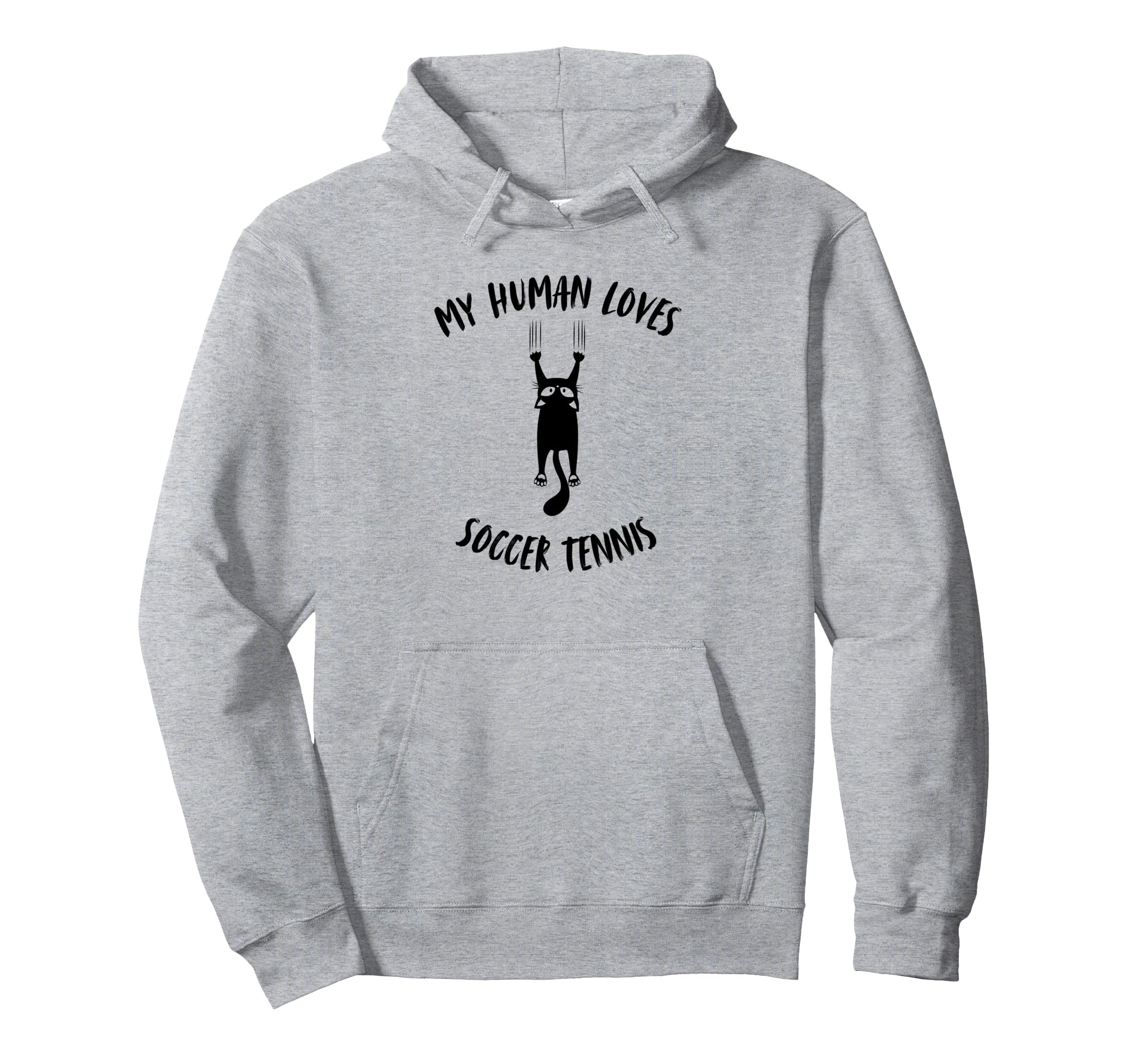 My Human Loves Soccer Tennis Cat Parent Hoodie - Trendy Graphic Unisex