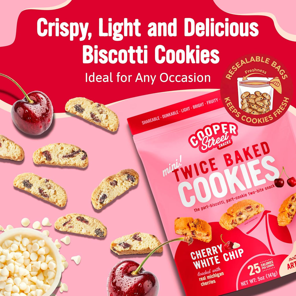 Cooper Street Cookies, Michigan Cherry White Chocolate, 5 Oz. (Pack of 6)