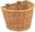 ProSource Wicker Bike Basket Front Cargo for Women and Men, Fits Most Bikes, Beach Cruiser, Stationary Bike, Ebike, Road Bike, Light Brown