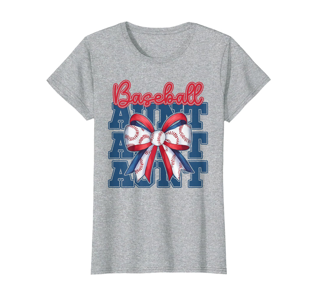 Baseball Aunt Coquette Bow Sport Auntie T-Shirt - Aesthetic Graphic Unisex