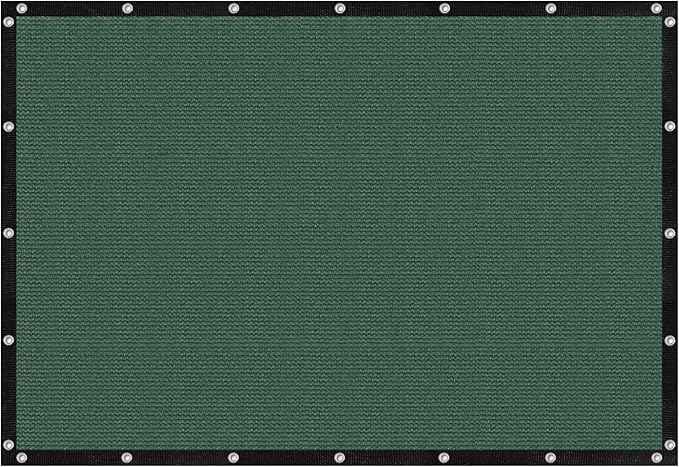 VICLLAX Shade Fabric Sun Shade Cloth with Every 2 FT Grommets for Patio Garden Pergola Cover Canopy 7x19 FT, Dark Green