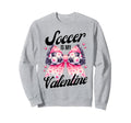 Soccer Is My Valentine Coquette Bow Sweatshirt - Minimalist Print Unisex