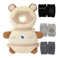 Feidoog Baby Head Protector Cushion Backpack with 3 Knee Pads for Walking & Crawling,Khaki Astronauts