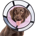 Soft Dog Cone Collar, Comfortable Pet Recovery Neck Collars After Surgery for Extra Large Dogs, Plastic Breathable Elizabethan Dog Head Circle Stop Licking, Adjustable Cones 30cm Long (XL Pink)