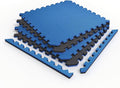 Norsk Reversible Exercise Mats 3/4" Thick EVA Interlocking Foam Tiles - Perfect for Home Gym Flooring, 28 Tiles & 56 Trim Pieces, 112 Sq. Ft. Reversible, Dazzling Blue/Black