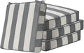 Square Corner Seat Cushions, 18.5" x 16" x 3", Set of 4, Indoor Outdoor Water Repellent Universal Chair Pads with Ties for Patio Furniture, Garden Deck Dining Chairs, Gray Stripe