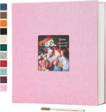 Spbapr Large Photo Album Self Adhesive 60 Pages Linen cover DIY Magnetic Scrapbook album with A Metal Pen Hold 3x5 4x6 5x7 6x8 8x10 Pictures