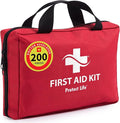 Protect Life Survival First Aid Kit for Home/Business, Camping Survival Kits | Mini Travel First Aid Kit | Camping Equipment | Small Kits for Car | Outdoor Emergency Survivals Pack - 200pcs