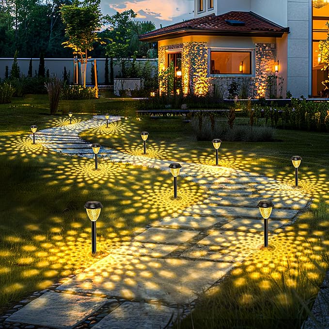 SOLPEX Solar Lights for Outside,2 Pack Solar Lights Outdoor Waterproof,Warm White Outdoor Solar Lights for Yard,Garden,Pathway,Patio and Landscape Lighting Decor