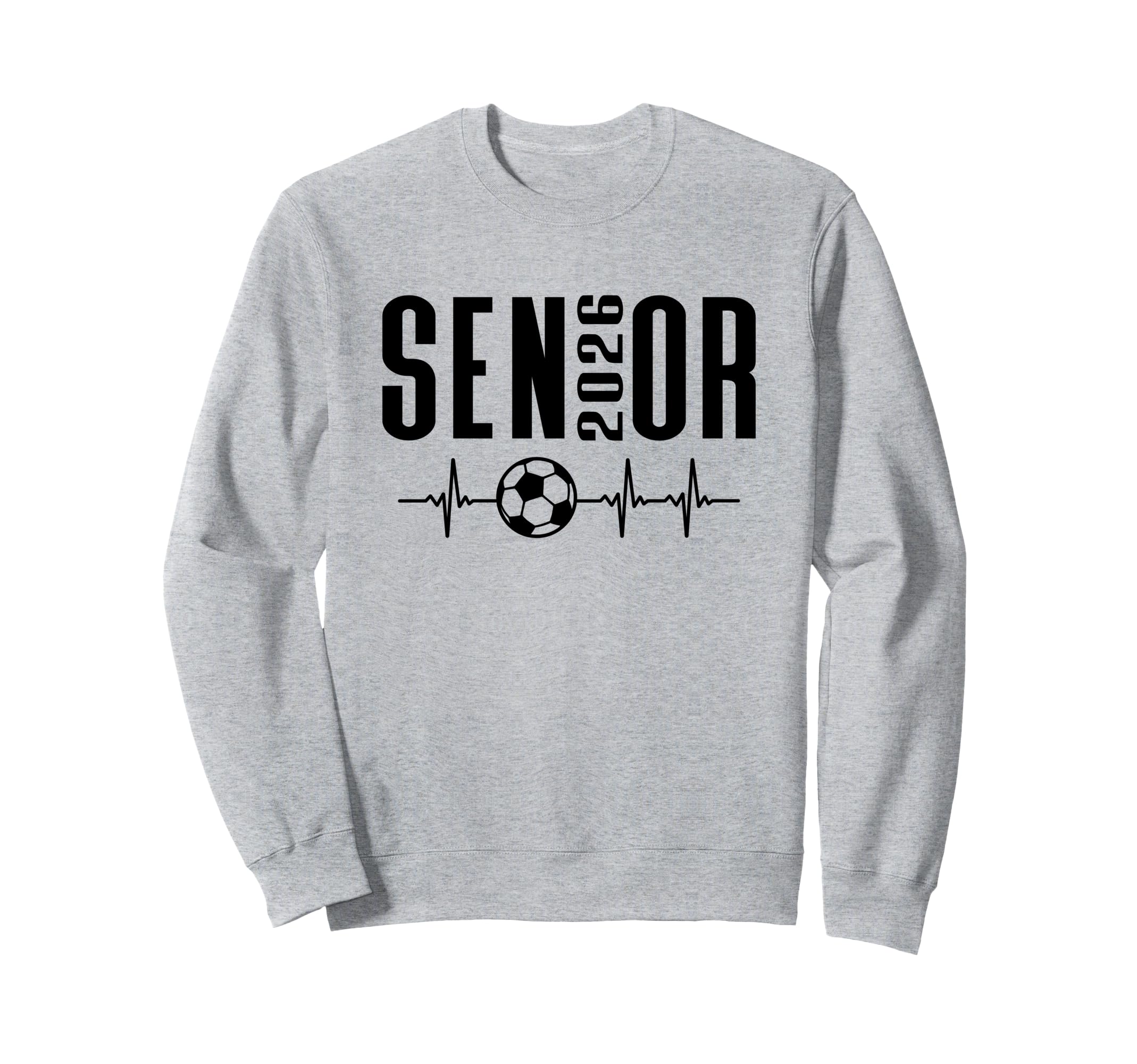 Senior 2026 Soccer Heartbeat Sweatshirt - Custom Art Print for Adults
