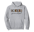 Soccer Grandpa Leopard Soccer Player Fathers Hoodie - Graphic Print Unisex
