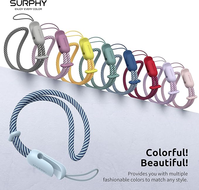 SURPHY 2 Pack Phone Lanyard for Cellphone Case, Phone Wrist Strap for Case, Cellphone Strap with 2-Color Braided, Charm Wrist Lanyard for Women and Men, Pink & Cloud Blue