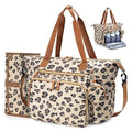 Diaper Bag Tote, Large Baby Diaper Bags for Travel, Hospital Bag for Labor Delivery with Pacifier Case, Changing Pad, Shoulder Strap, Leopard Print