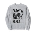 Eat Sleep Soccer Repeat Distressed Sweatshirt - Custom Art Print for Adults