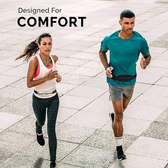 Back Bay Slim Running Belt for Women & Men [Fits ALL Phones], Runners Fanny Pack for Men, Money Belt, Running Gear Gift, Waist Bag Workout Gear, iPhone Runner's Phone Holder Waist Pack