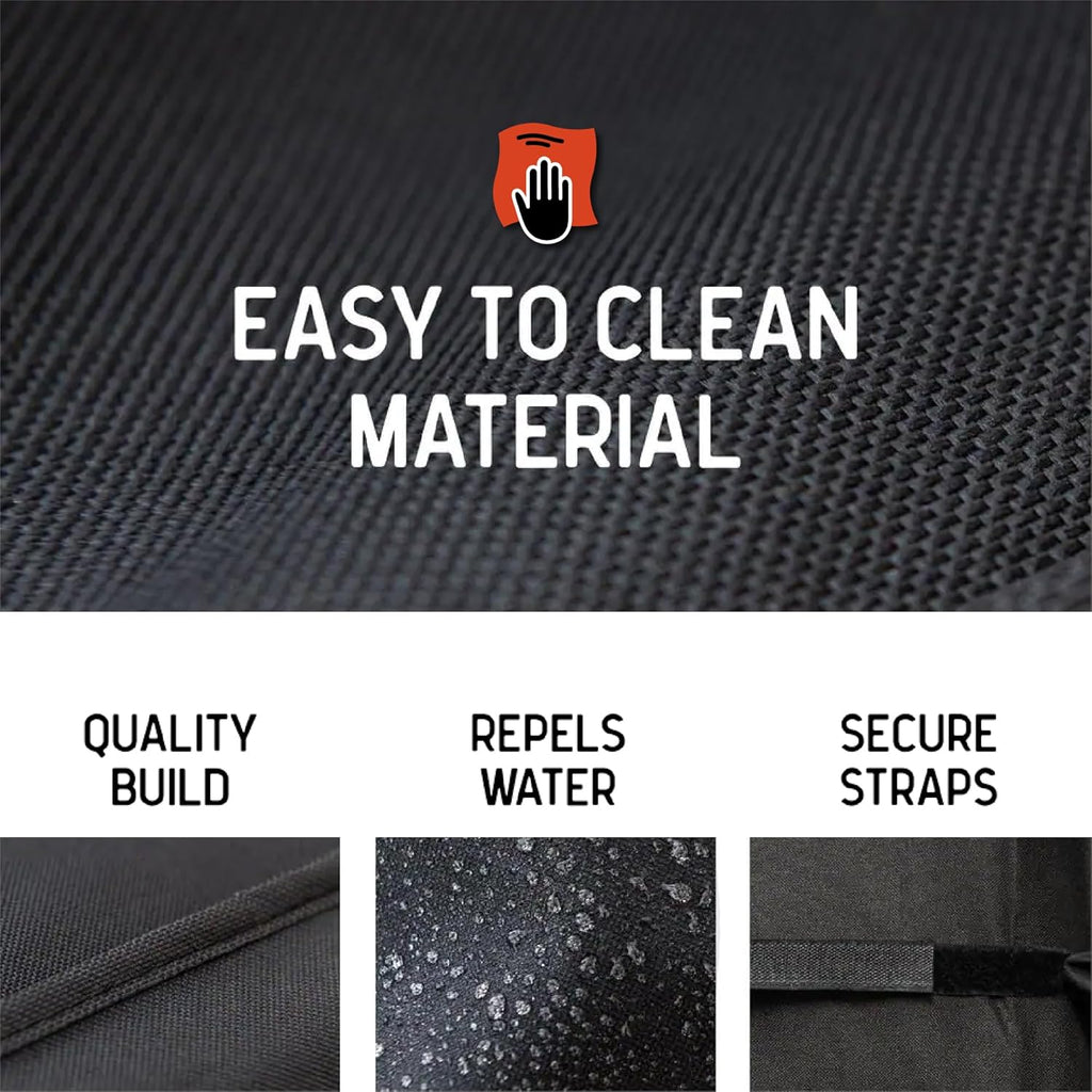 56" Gas Grill Cover, Water-Resistant Heavy Duty Polyester PVC Blend, Adjustable Straps, Built-in Pouch, Designed for Standard 3 & 4-Burner BBQ Grills, Black - 700-20141