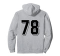 Number 78 Backside 80S 90S Team Hoodie - Fun Novelty Design Men Women