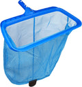 Poolvio Swimming Pool Skimmer Net, Fine Mesh Pool Leaf Rake Net with Double-Layer Deep Bag, Reinforced Frame - Swimming Pool Nets for Cleaning Finest Debris