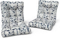 LVTXIII Outdoor Low Back Chair Cushions, Seasonal Replacement Adirondack Chair Cushion with Ties, Patio Waterproof Seat Cushions for Home Garden Use, 21 W x 21 D, Set of 2, Damask Lapis