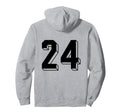 Number 24 Backside 80S 90S Team Hoodie - Casual Everyday Wear Unisex