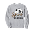 Soccer Grammie Leopard Funny Mothers Sweatshirt - Graphic Print for Adults