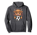 Kawaii Soccer Cow Just Who Loves Hoodie - Minimalist Print for Adults