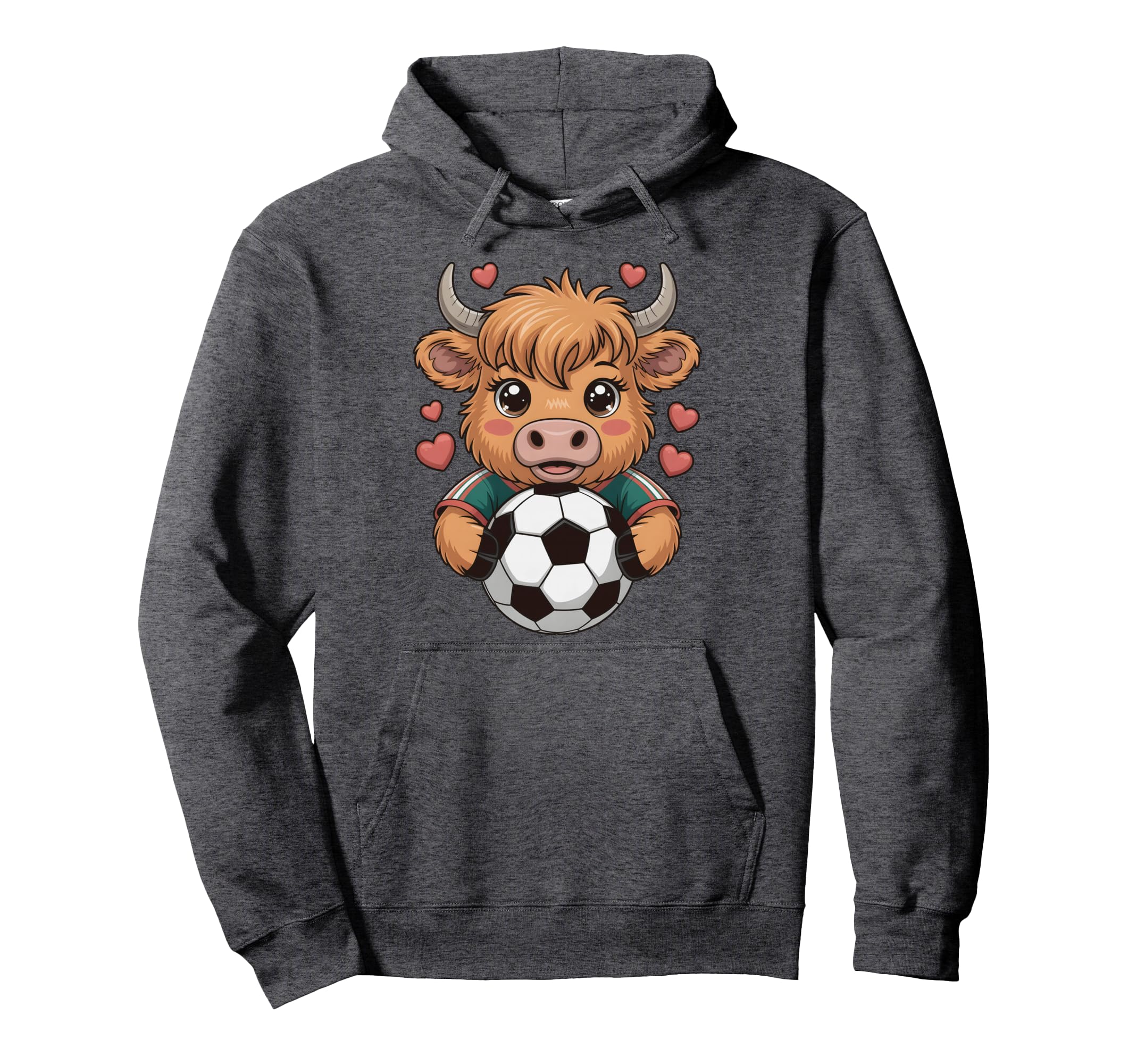 Kawaii Soccer Cow Just Who Loves Hoodie - Minimalist Print for Adults