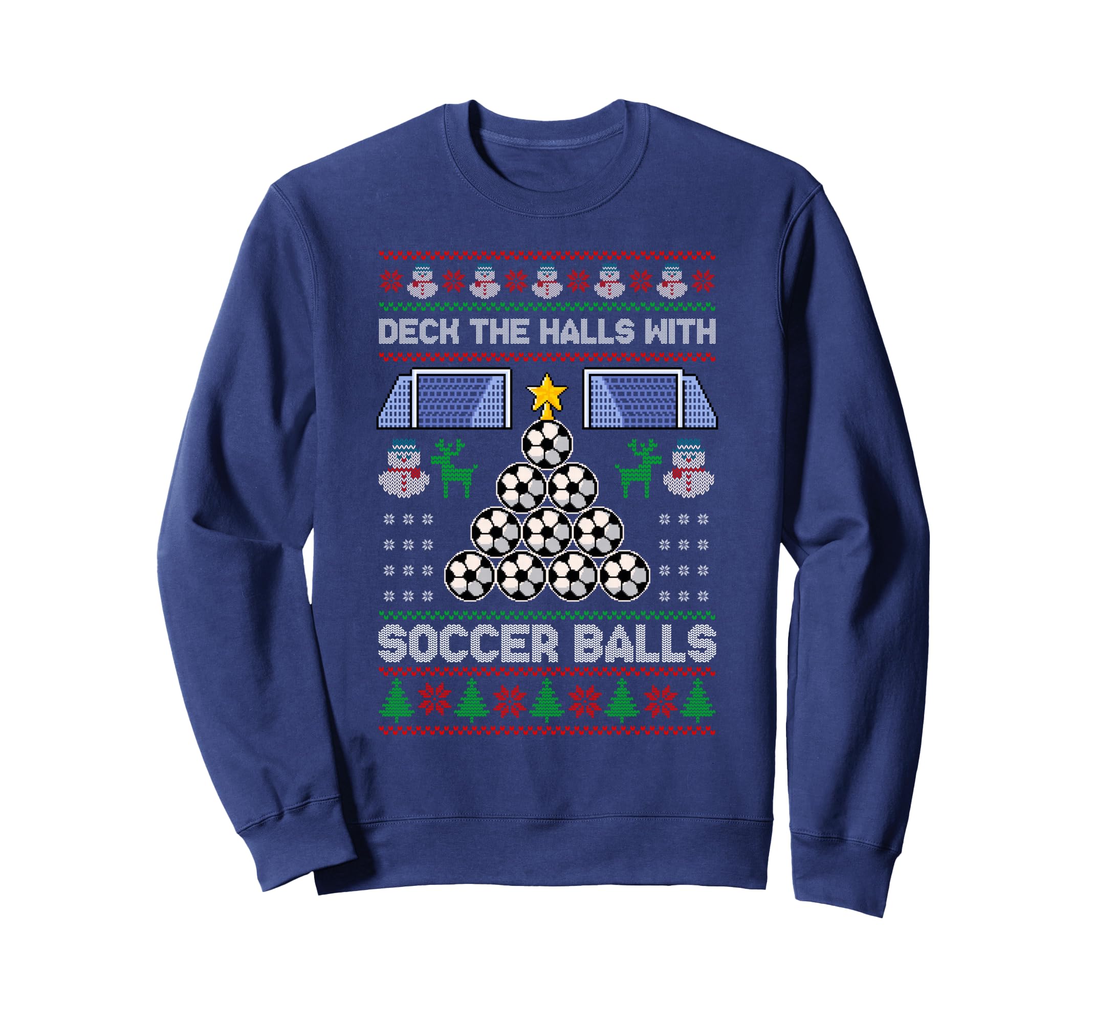 Deck Hall Soccer Balls Ugly Soccer Sweatshirt - Unique Graphic Unisex