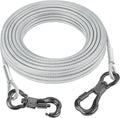 Tresbro 20FT Reflective Tie Out Cable for Dogs Up to 250 Pounds, Steel Wire Lead Leash Cable with Stainless Dual Fix Buckle, Lightweight and Enduring, Outdoor Dog Chains for Outside,Yard,Camping