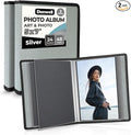 Dunwell Small Photo Album 5x7 (2-Pack), Mounting Paper, 5 x 7 Art Portfolio Binder, 24 Sleeves Display 48 Pages, Acid-Free Poly Professional Picture Book for 5x7 Artwork, Postcards