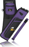 SUNYA Archery Hip Quiver for Arrows. Includes 3 Tubes Arrow Holder, Accessories Pockets and Waist Belt. Fit for Compound and Recurve Bow Practice.