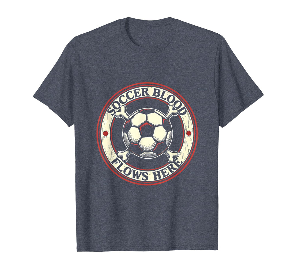 Soccer Blood Flows Here Passionate Fan T-Shirt - Minimalist Print Unisex
