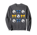Soccer Balls Bows Soccer Player Blue Sweatshirt - Streetwear Style Unisex