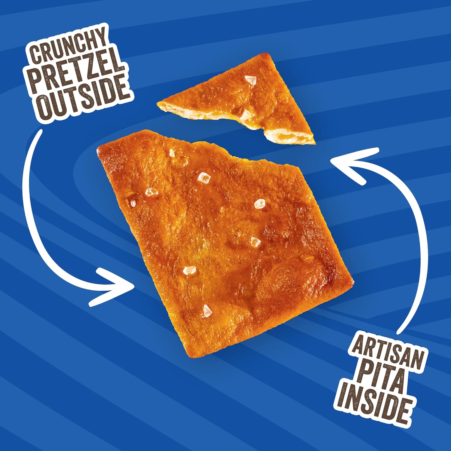 Pretzelized Pita Chips, Sea Salt, 7 oz (Case of 12)