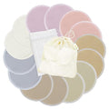 wegreeco Nursing Breast Pads (14 Pack) + Laundry Bag & Travel Storage Bag, 4.7 inch Option - Washable & Reusable Breastfeeding Nursing Pads (Sunset, Plain Shape)