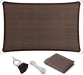 Eden's Decor Straight Flat-Edged Sun Shade Sail Rectangular 5' x 13' Brown UV-Blocking Outdoor Canopy Fabric Cloth Awning for Pergola Patio Garden Backyard Custom Size