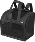 Pecute Cat Backpack with Widened Interior Space, Upgraded Dog Backpack Carrier with Various Ways to Carry, Pet Backpack with Breathable Mesh, Pet Travel Carrier with Soft Padded,Dark Grey