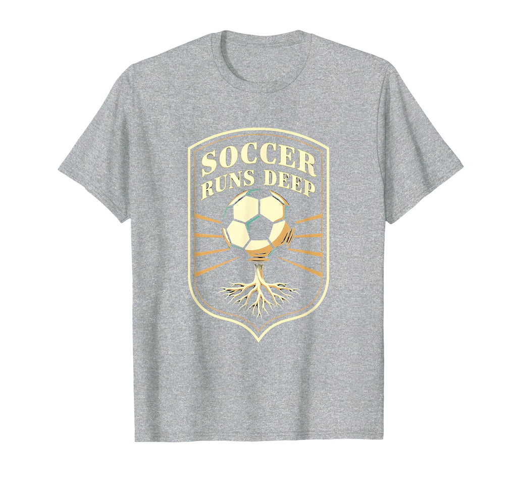 Soccer Runs Deep Passionate Fan T-Shirt - Novelty Apparel Unisex