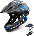 Kids Bike Helmet with Chin Guard, Adjustable Detachable Children’s Full Face Helmet for Girls and Boys, Cycling Helmets Skateboard, Scooter