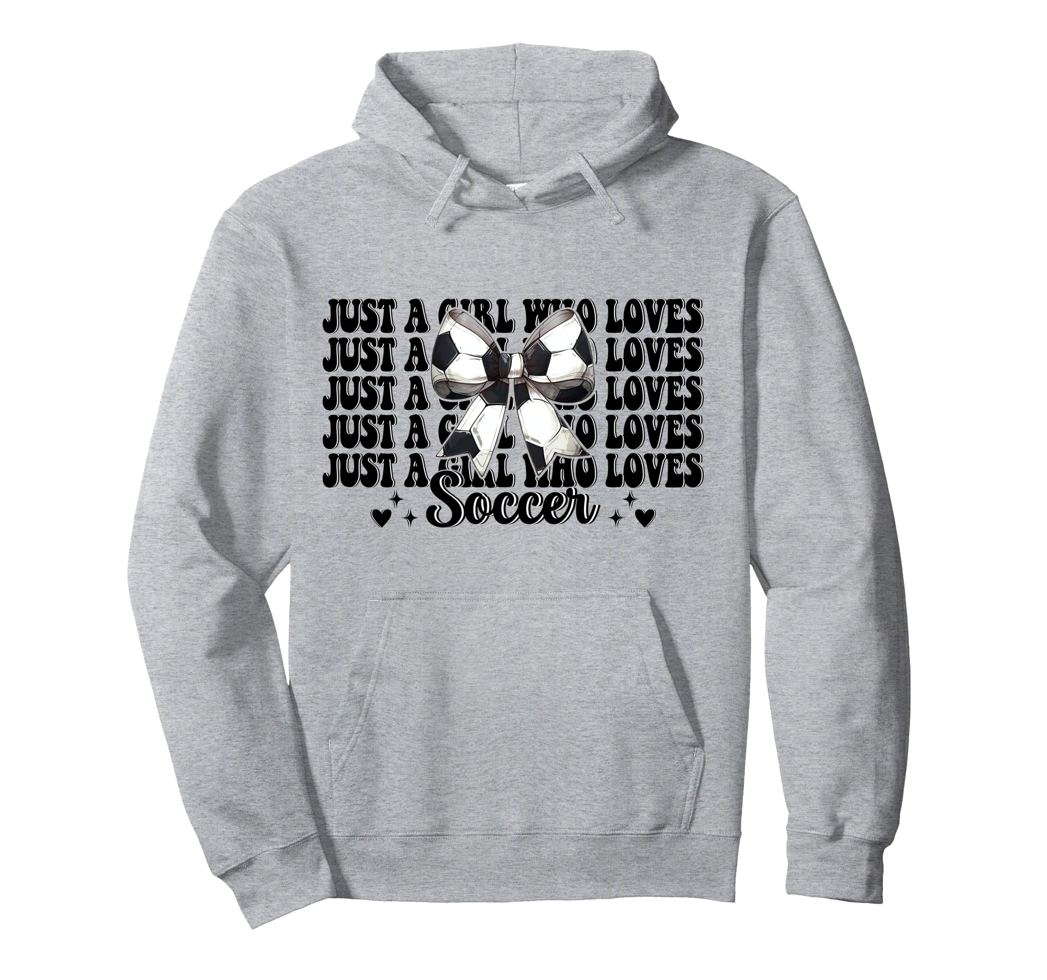 Just Who Loves Soccer Coquette Bow Hoodie - Casual Everyday Wear Unisex