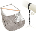 LA SIESTA® - XL King Domingo Hammock Swing Chair & TreeMount - Weather & Tear Resistant Hanging Chair for Bedroom Patio - Outdoor Indoor Hammock Chair w/Suspension Kit for Trees Beams & Posts -Almond