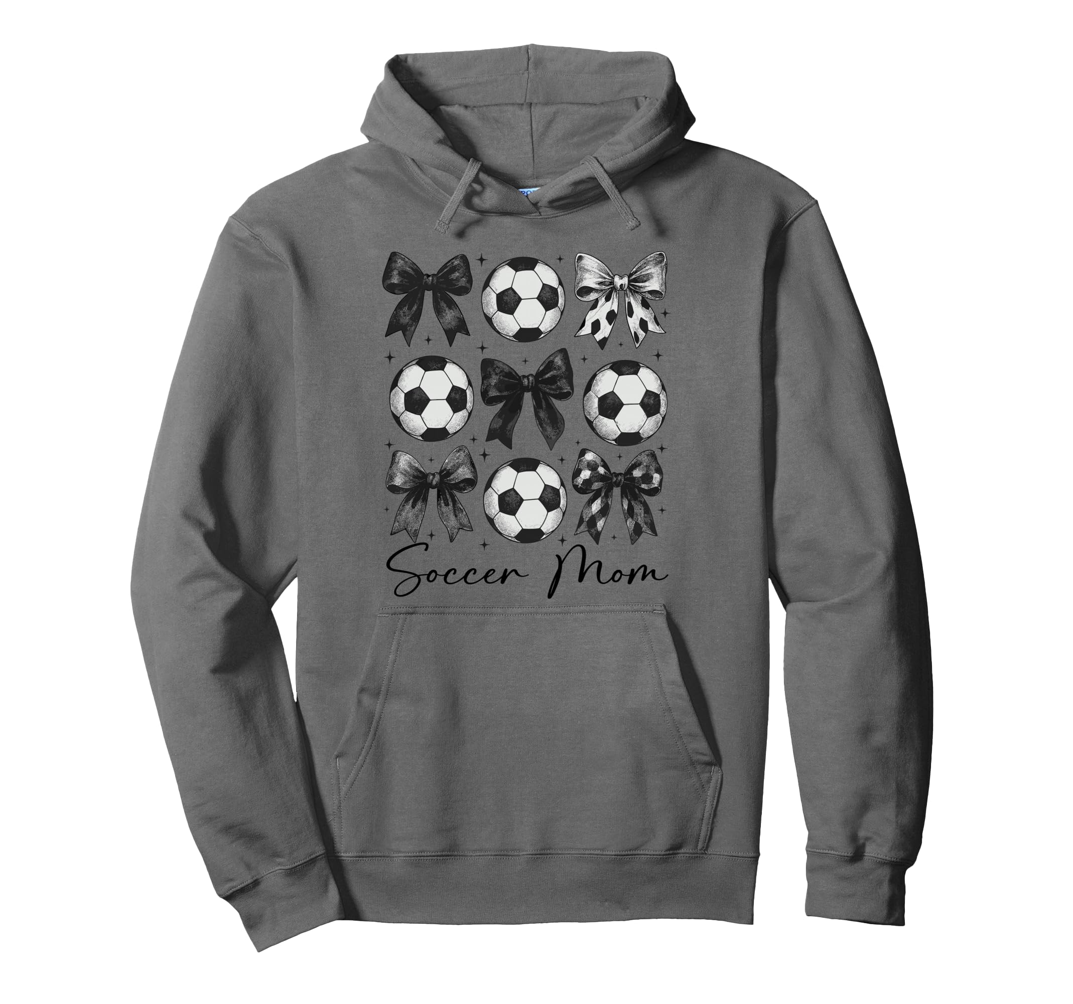 Soccer Mom Funny Coquette Bow Soccer Mom Hoodie - Trendy Graphic for Adults