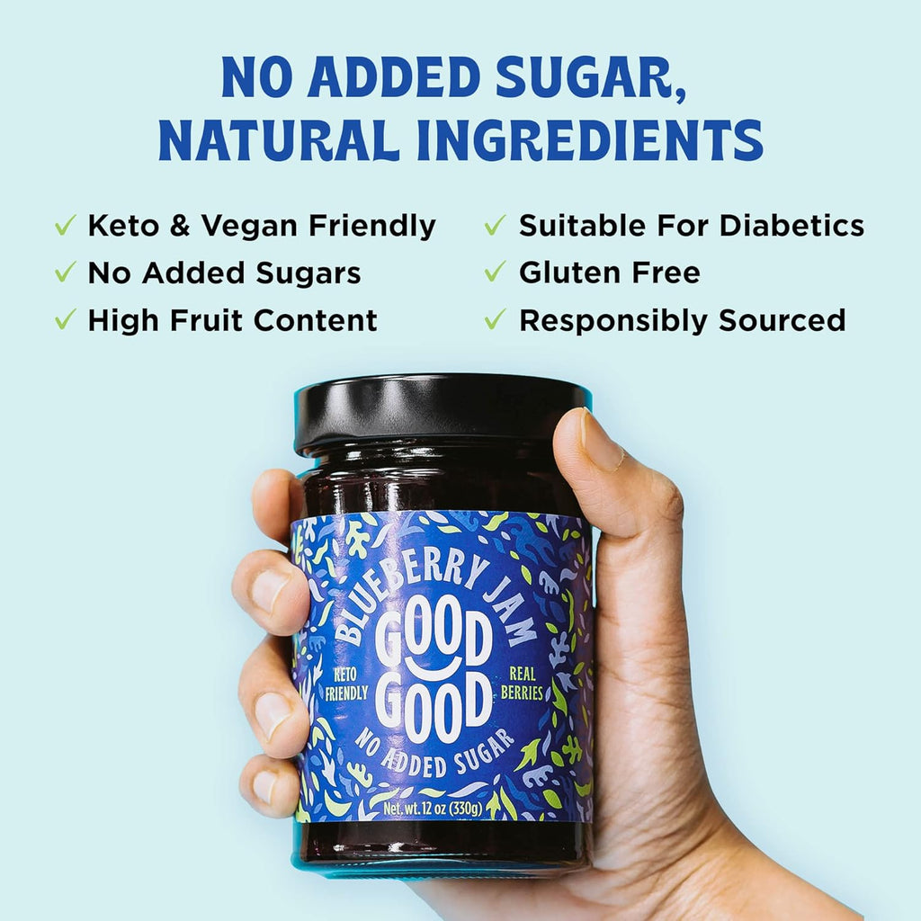 Good Good Blueberry No Sugar Jam, 6-Pack, 12 Oz.